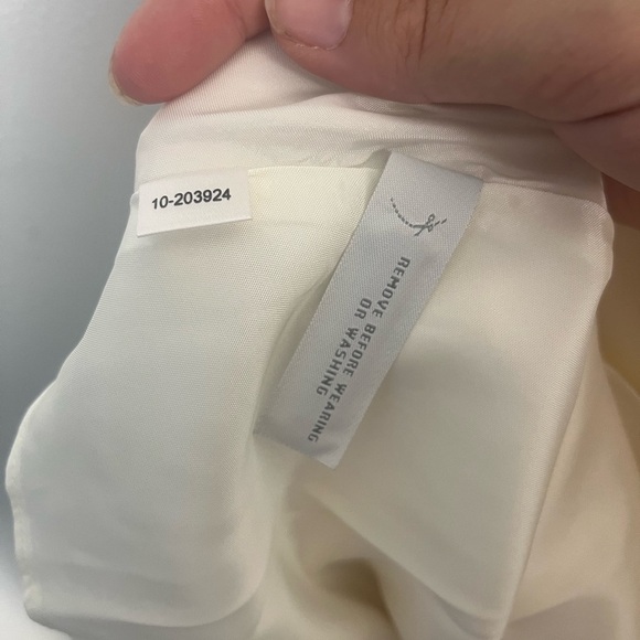 Ann Taylor Ivory Burgundy Red Embroidered Floral Box Pleat Sun Dress size 8 new - Picture 6 of 9